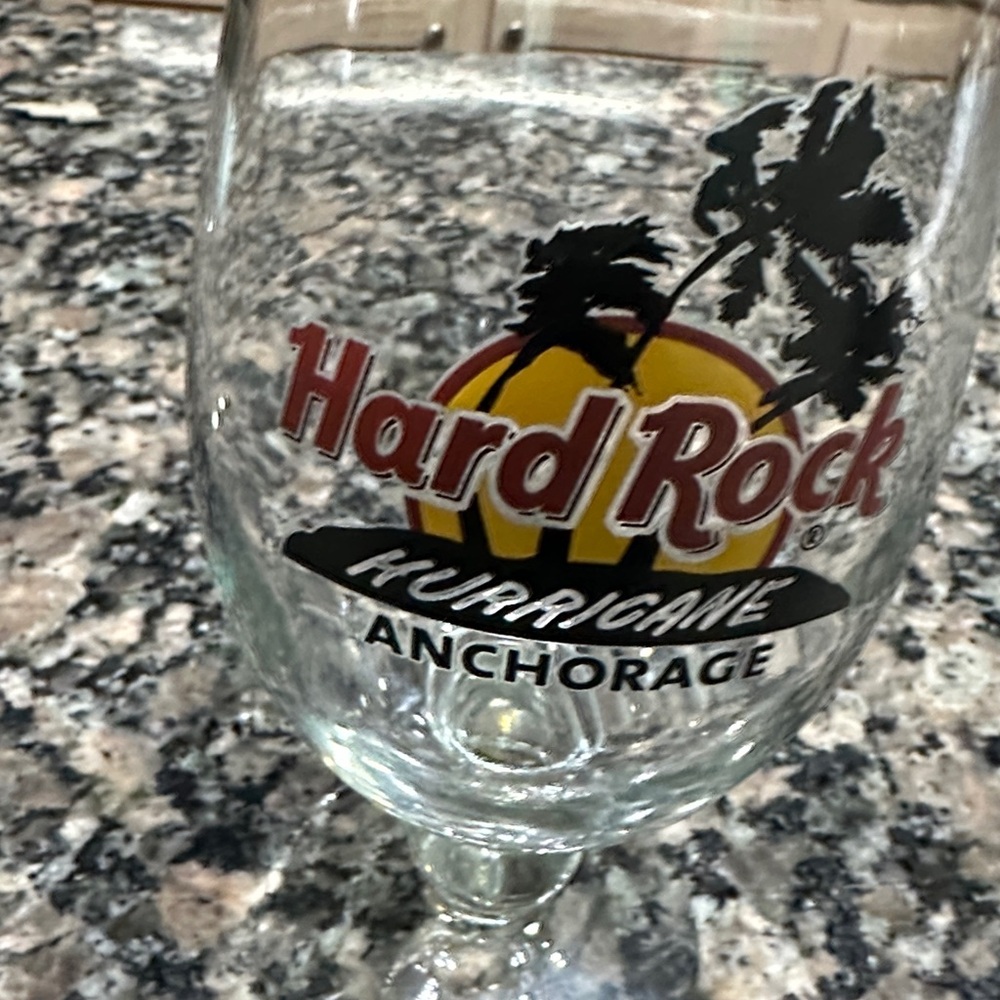 Hard Rock Cafe Hurricane Glass with Red and Black Logo - Picture 2 of 3